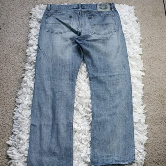 American living distressed jeans light wash‎ embroidered Eagle flag - Picture 8 of 8